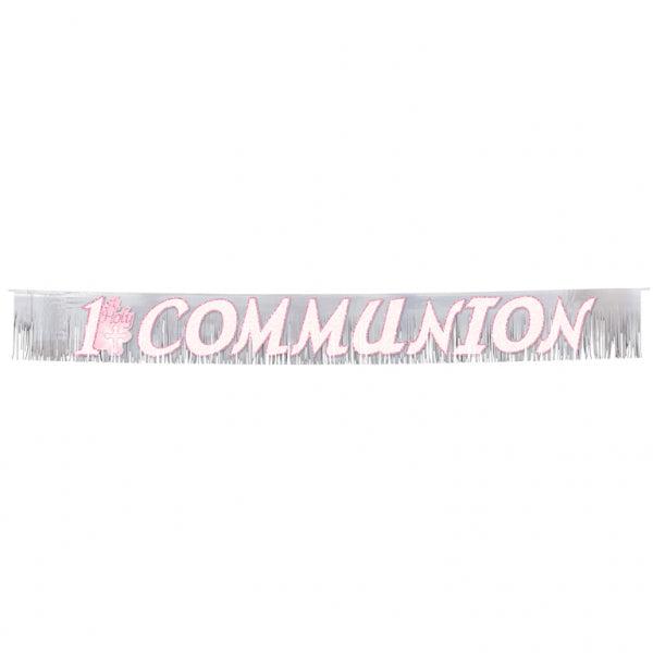 Banner/Girlande - Erstkommunion - 1st Communion - Rosa/Silber - 2m