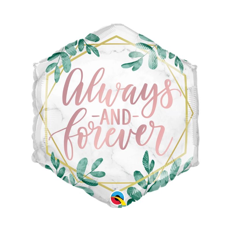 Folienballon - Hochzeit/Wedding - Always & Forever - Rosegold - Sechseckig - 50cm
