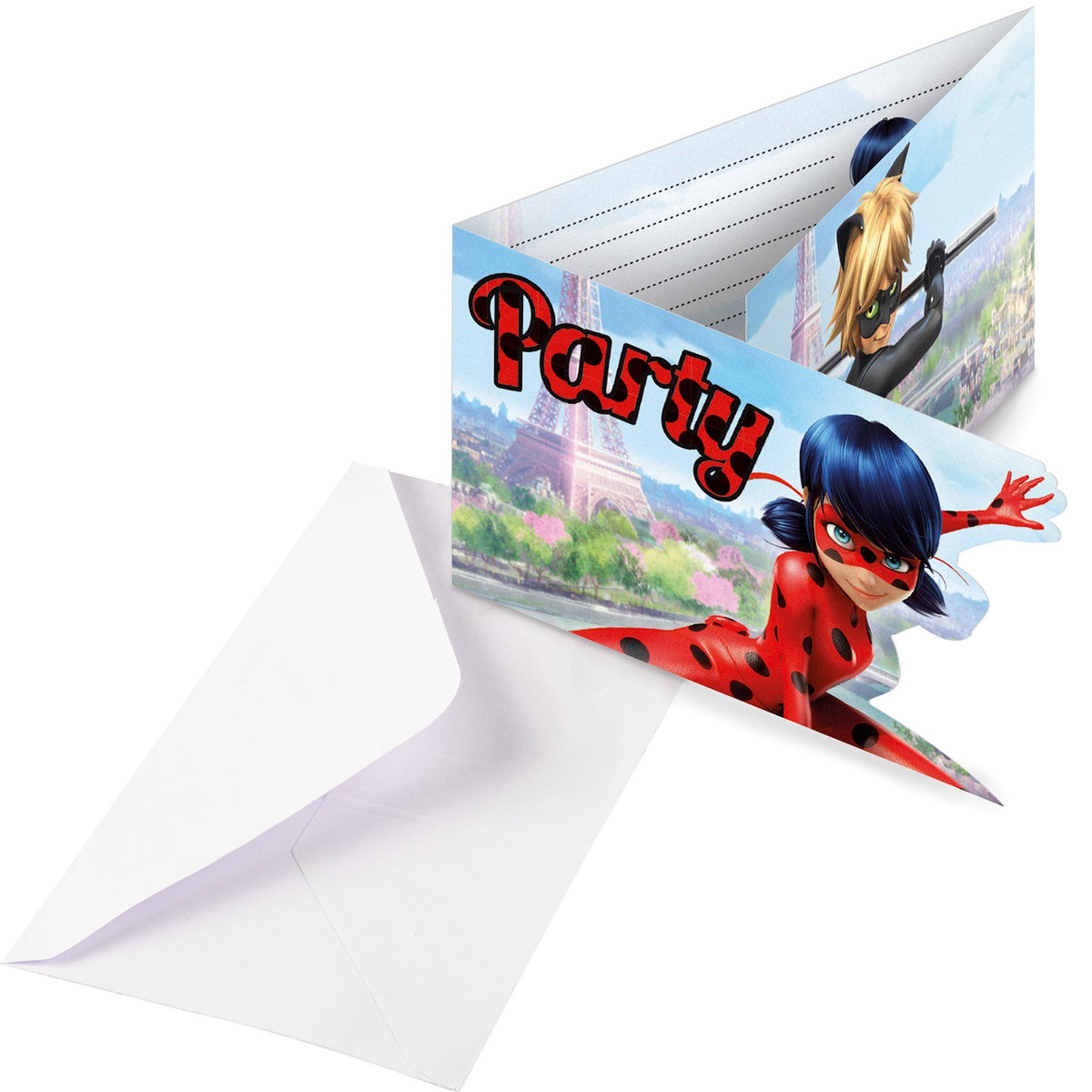 Davetiye - Miraculous - Ladybug - 8 adet