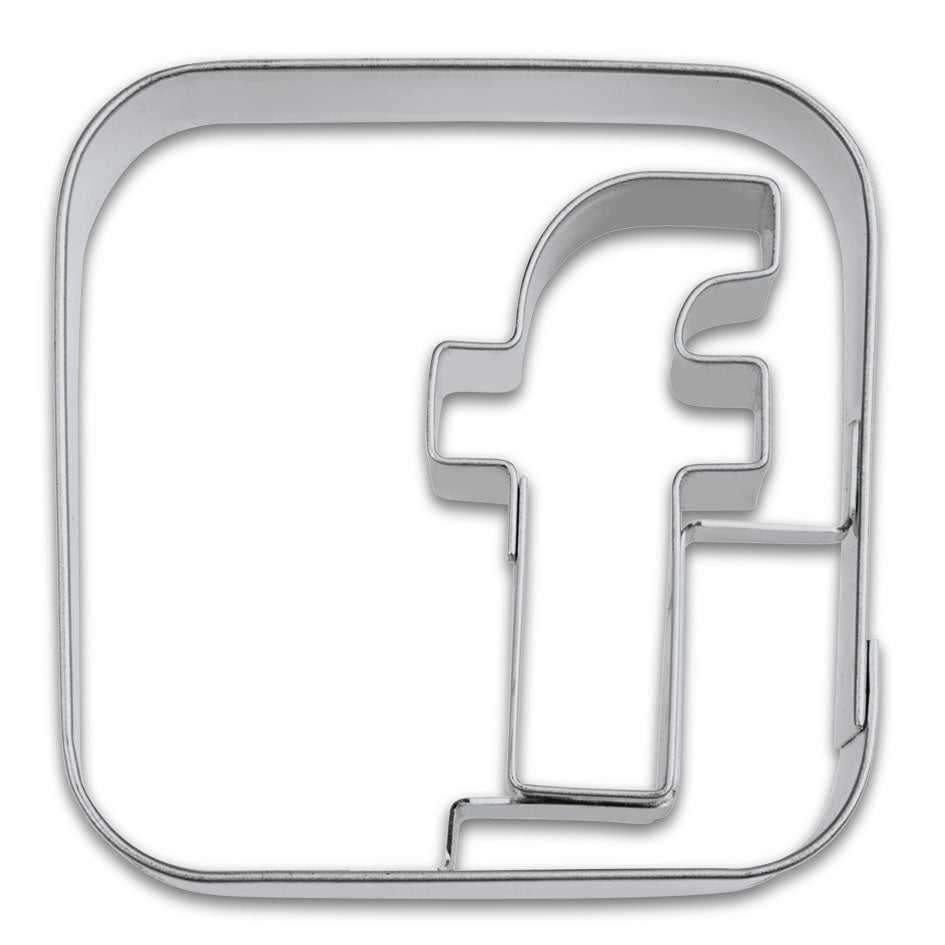 Ausstecher Facebook App, Edelstahl, 5 cm