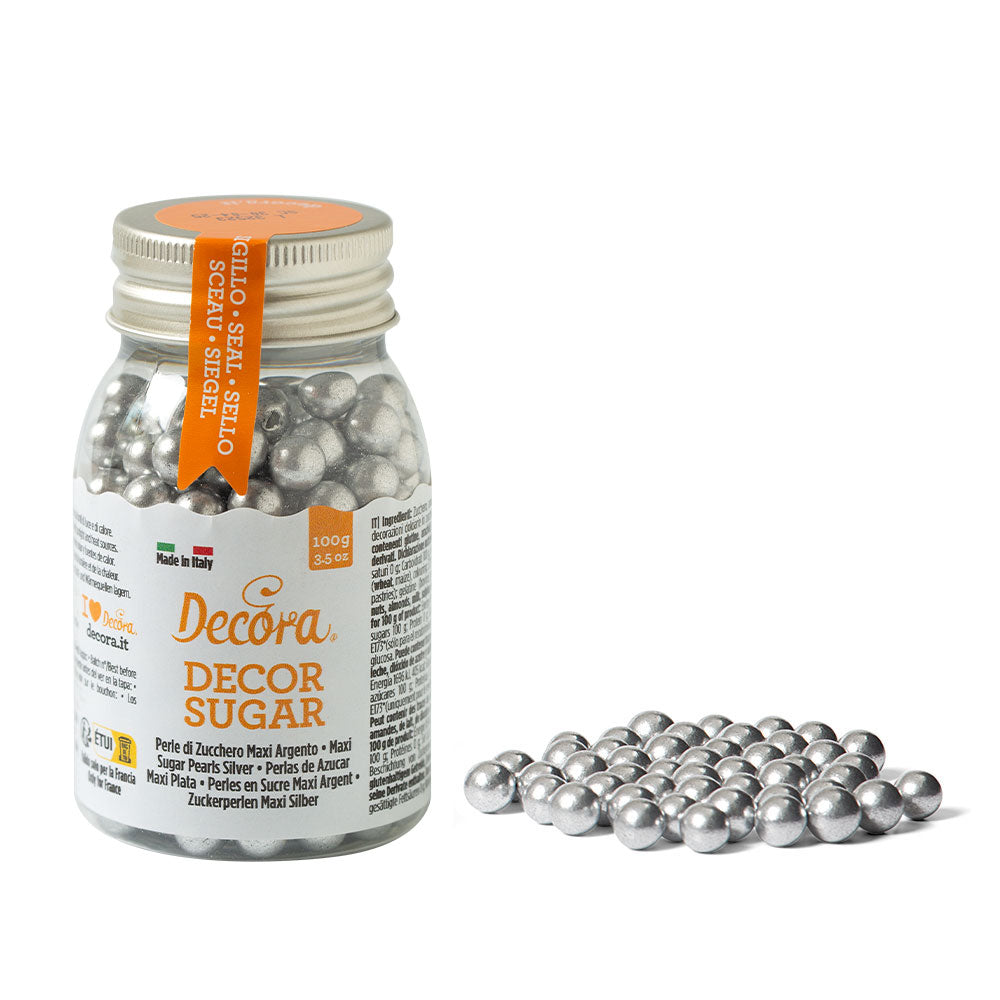 Zuckerperlen Metallic Silber Ø 8 mm