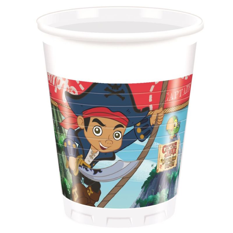 Bardak - Plastik - Jake ve Varolmayan Ülke Korsanları - 200ml - 8 Adet