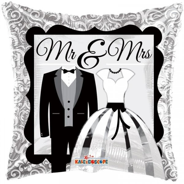 Folienballon - MR & MRS - viereckig - 46cm