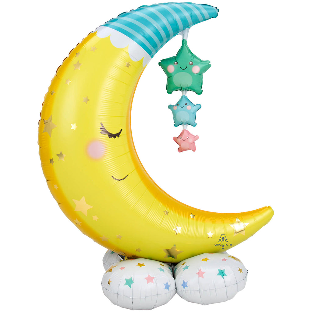 Folienballon - StandUp - Babyshower/Geburt - Mond & Sterne - 139cm