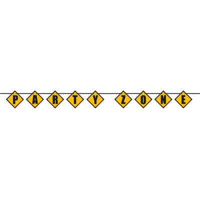 Banner/Girlande - Baustelle - PARTY ZONE - 2.74m