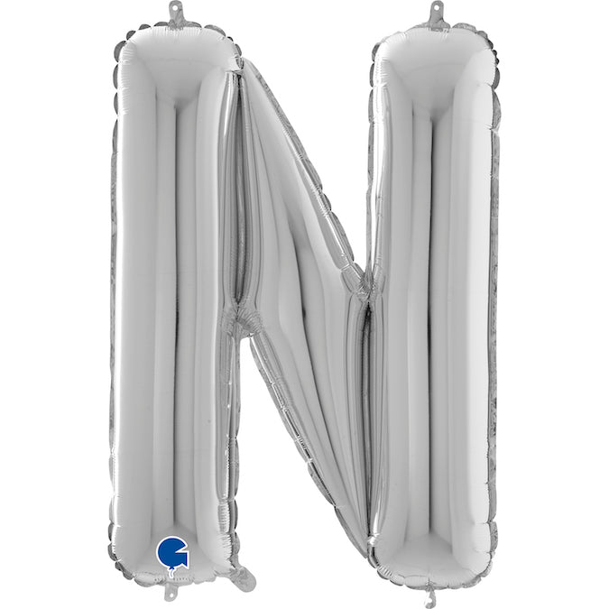 Folienballon Buchstabe N in Silber