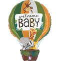 Foil Balloon - Welcome Baby Safari - Hot Air Balloon - 76cm