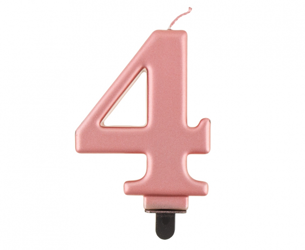 Zahlenkerze, 8 cm Roségold · 4