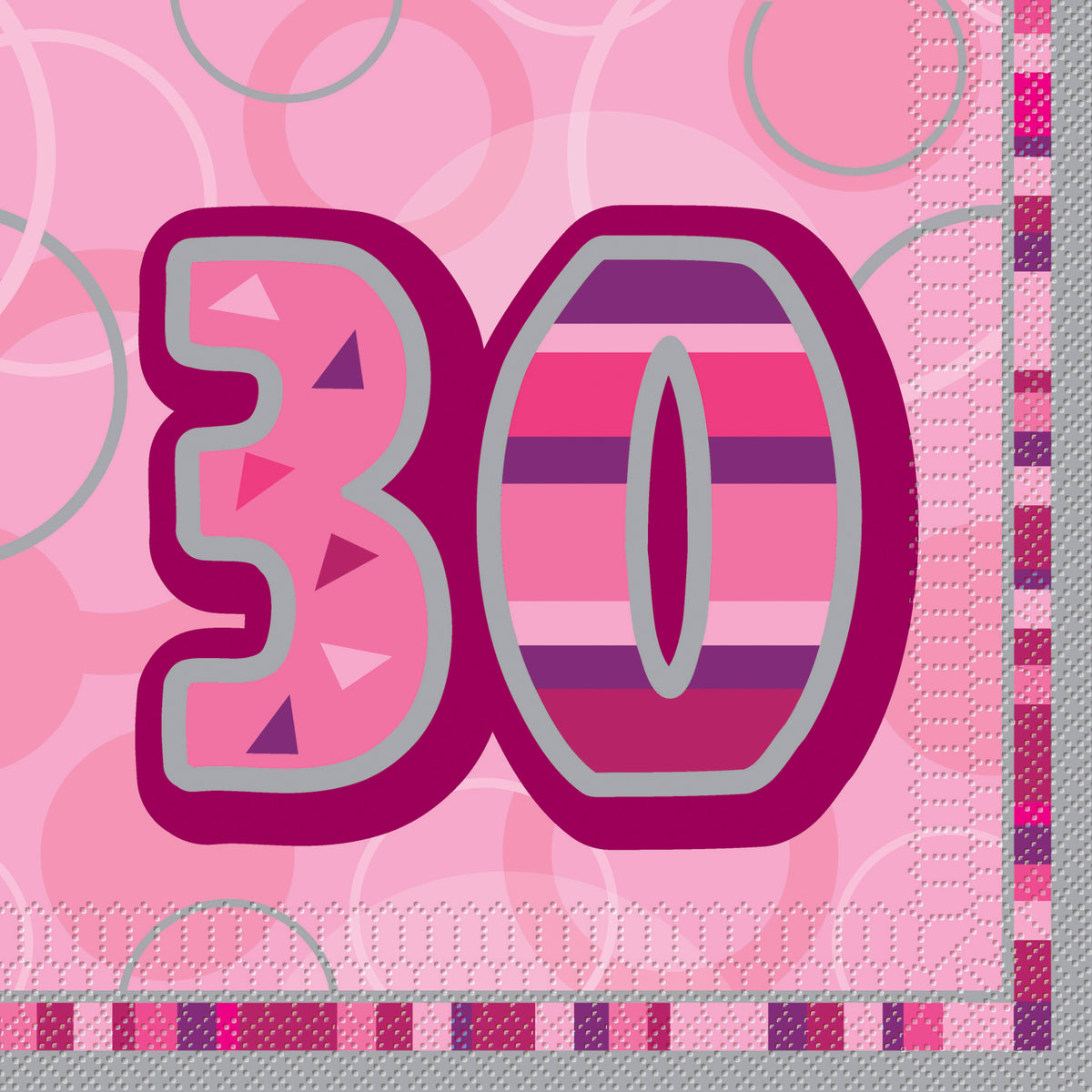 Servietten - 30. Geburtstag - Pink - 33x33cm - 16 Stück