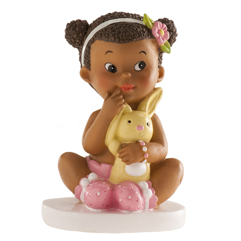 Tortenfigur Mädchen mit Hase, 10 cm