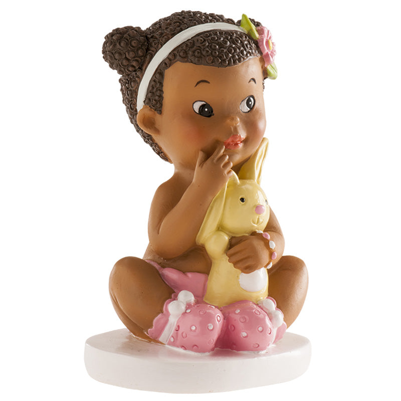 Tortenfigur Mädchen mit Hase, 10 cm