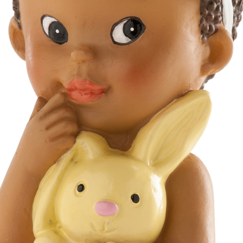 Tortenfigur Mädchen mit Hase, 10 cm