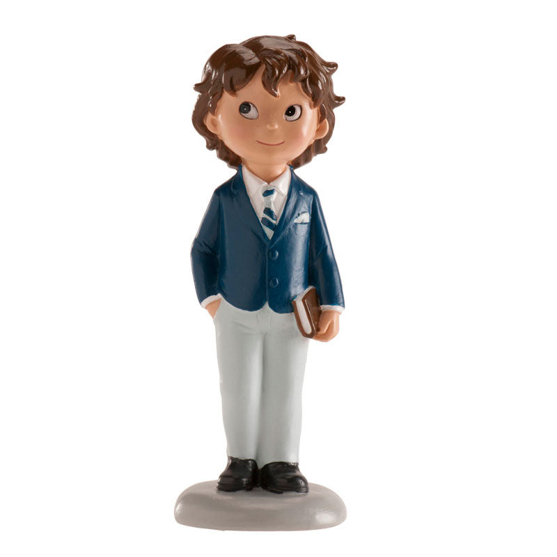 Tortenfigur Junge mit Buch, 13 cm