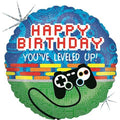 Folienballon - HAPPY BIRTHDAY - YOU´VE LEVELED UP ! - 46cm
