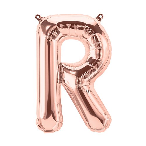 Folienballon Buchstabe R in Roségold, 86 cm