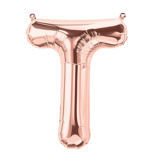 Folienballon Buchstabe T in Roségold, 86 cm