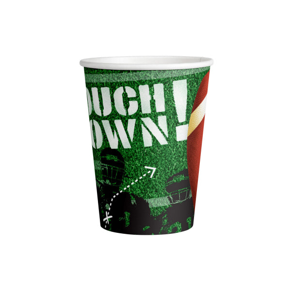 Cups - Paper - Football Touchdown - 250ml - 8 Pieces