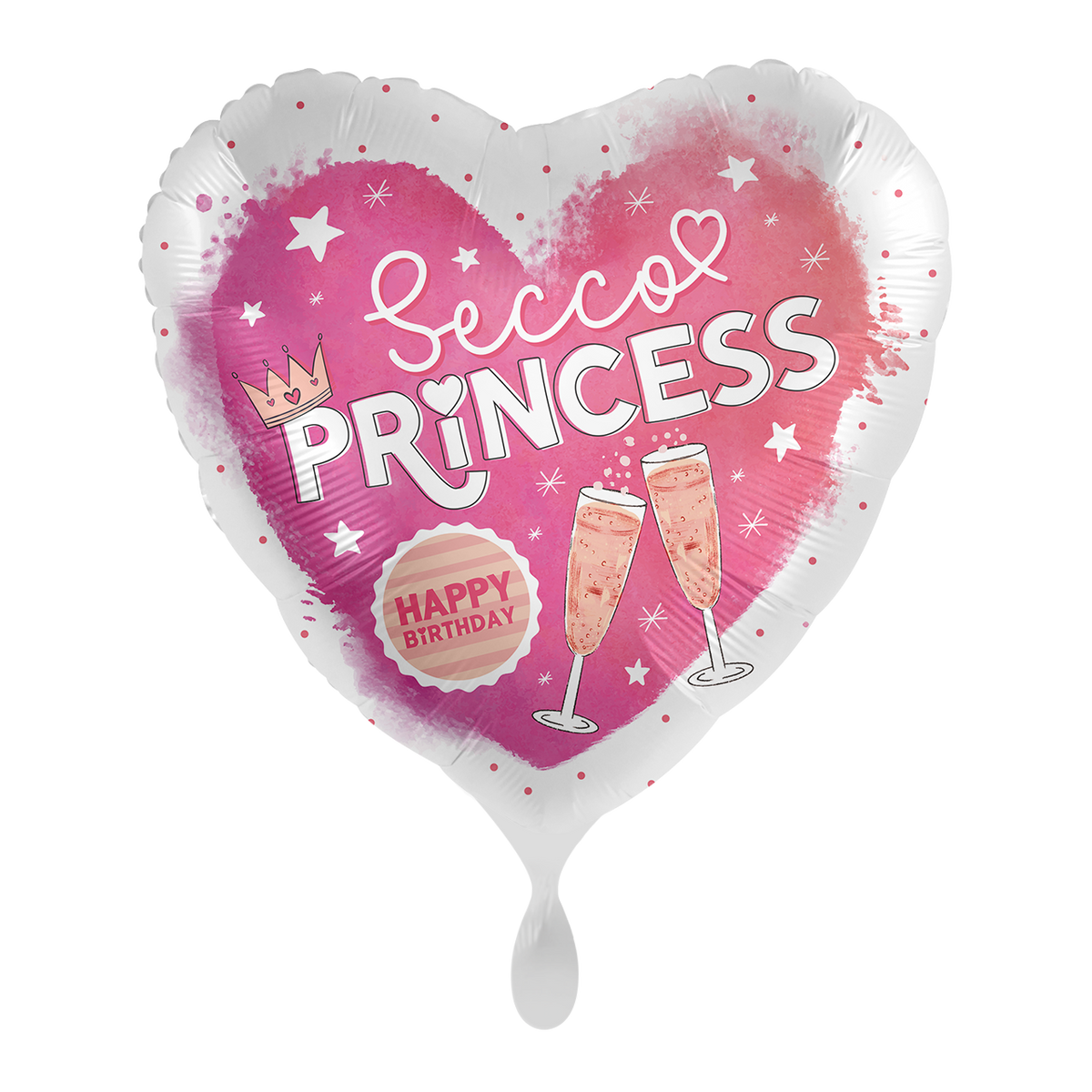 Folienballon Happy Birthday Secco Princess 43 cm