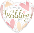 Фольгированный шар - свадьба/Wedding - On your Wedding Day - сердце - 46 см