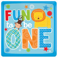Plates – Paper – 1st Birthday – Fun to be One – Blue – 26cm – 8 Pieces