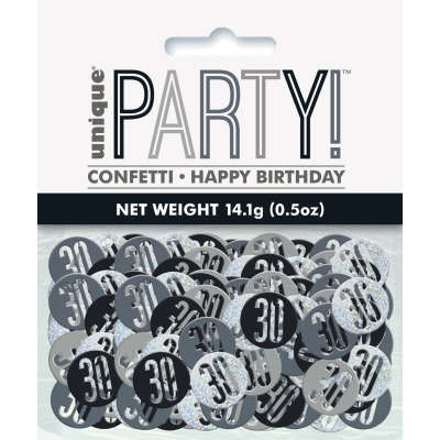 Konfetti - Streudeko - 30. Geburtstag - Schwarz Mix - 14.1g