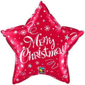 Foil Balloon – Star – Red – "Merry Christmas" – Christmas – 51cm