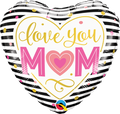 Folyo balon - Anneler Günü - Love You Mom - Kalp - Mini - 22cm