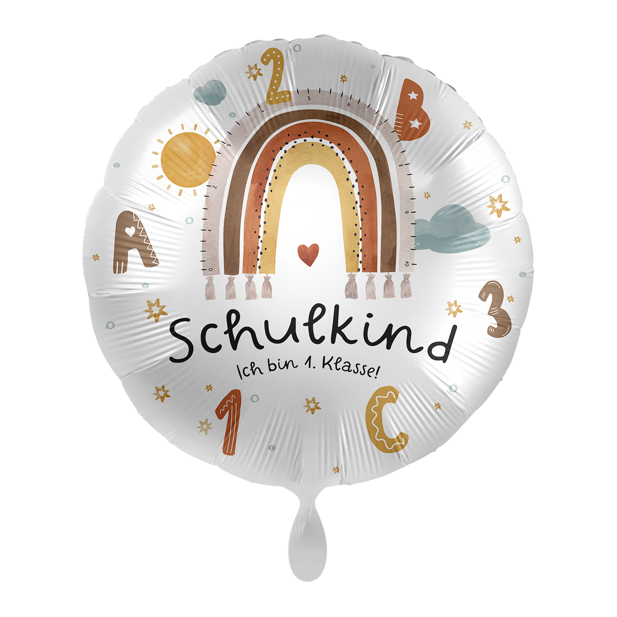 Folienballon-Einschulung-Schulkind 1.2.3 -Ø 43cm
