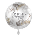 Folyo balon - "Für immer unvergessen" (Almanca baskı: Asla unutulmayacak) - Ø 43cm