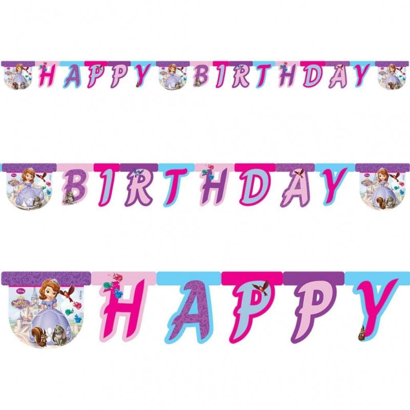 Banner/Girlande - Sofia die Erste - Happy Birthday - 1.9m
