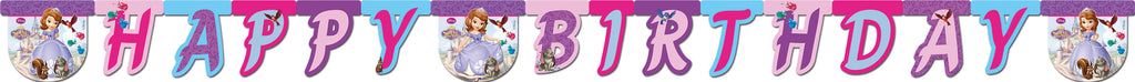 Afiş/Girlanda - Prenses Sofia - Happy Birthday - 1.9m