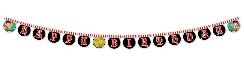 Banner/Girlande - Jake und die Nimmerland Piraten - Happy Birthday - 2.2m