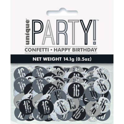 Konfetti - Streudeko - 16. Geburtstag - Schwarz Mix - 14.1g