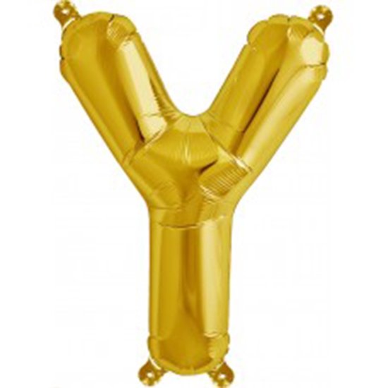 Folienballon Buchstabe Y in Gold, 41 cm