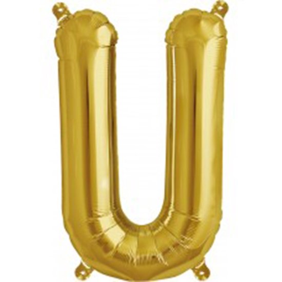 Folienballon Buchstabe U in Gold, 41 cm