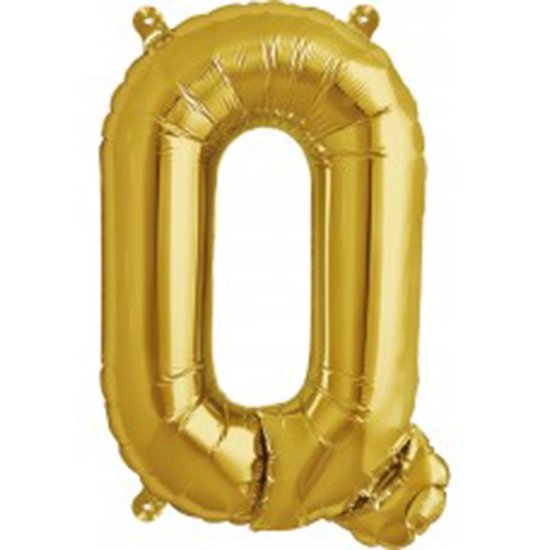 Folienballon Buchstabe Q in Gold, 41 cm