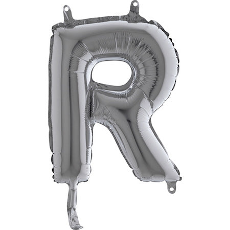 Folienballon Buchstabe R in Silber, 36 cm