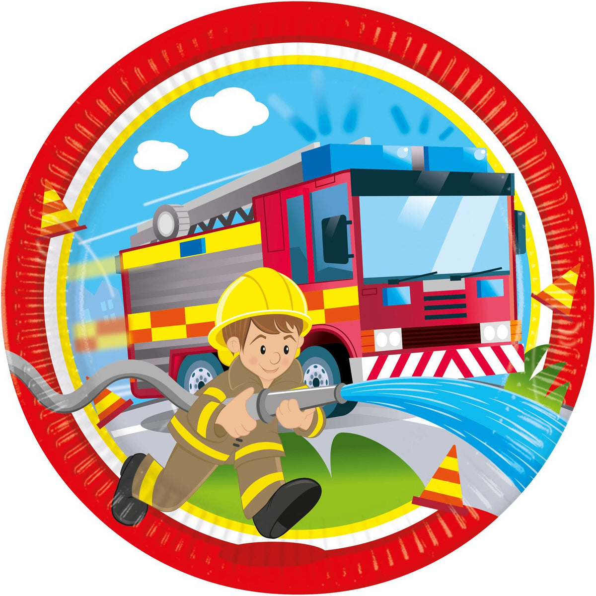 Teller - Papier - Feuerwehr - 23cm - 8 Stück