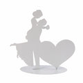 Metal Stand Kalpli Gelin ve Damat Beyaz