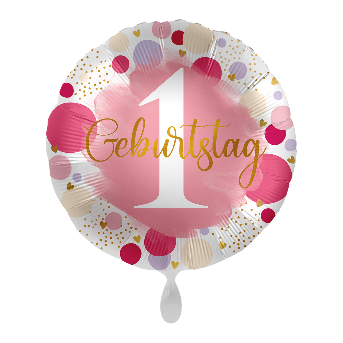 Folienballon - 1st Birthday/Erster Geburtstag-rosa-Ø 43cm