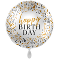 FolienballonXXL-happy BIRTHDAY-gold/silber-Ø 71cm