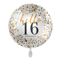 Foil Balloon - hello16 "Glückwunsch" (German: congratulations) - Ø 43cm