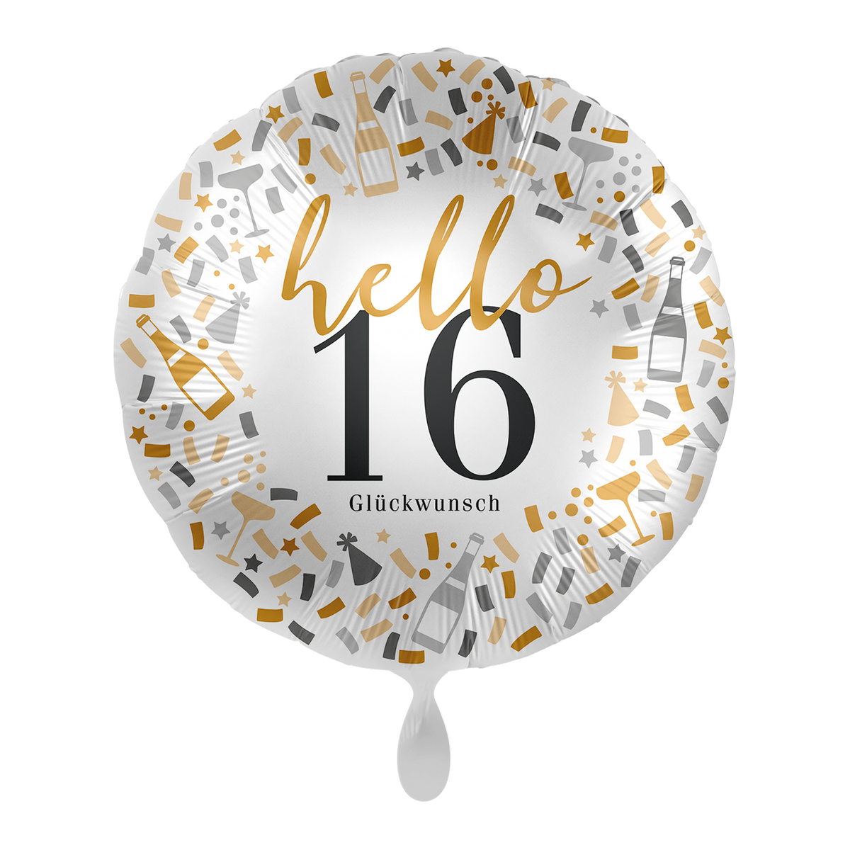 Folienballon- hello16 Glückwunsch-Ø 43cm