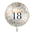 Foil Balloon - hello18 "Glückwunsch" (German: congratulations) - Ø 43cm