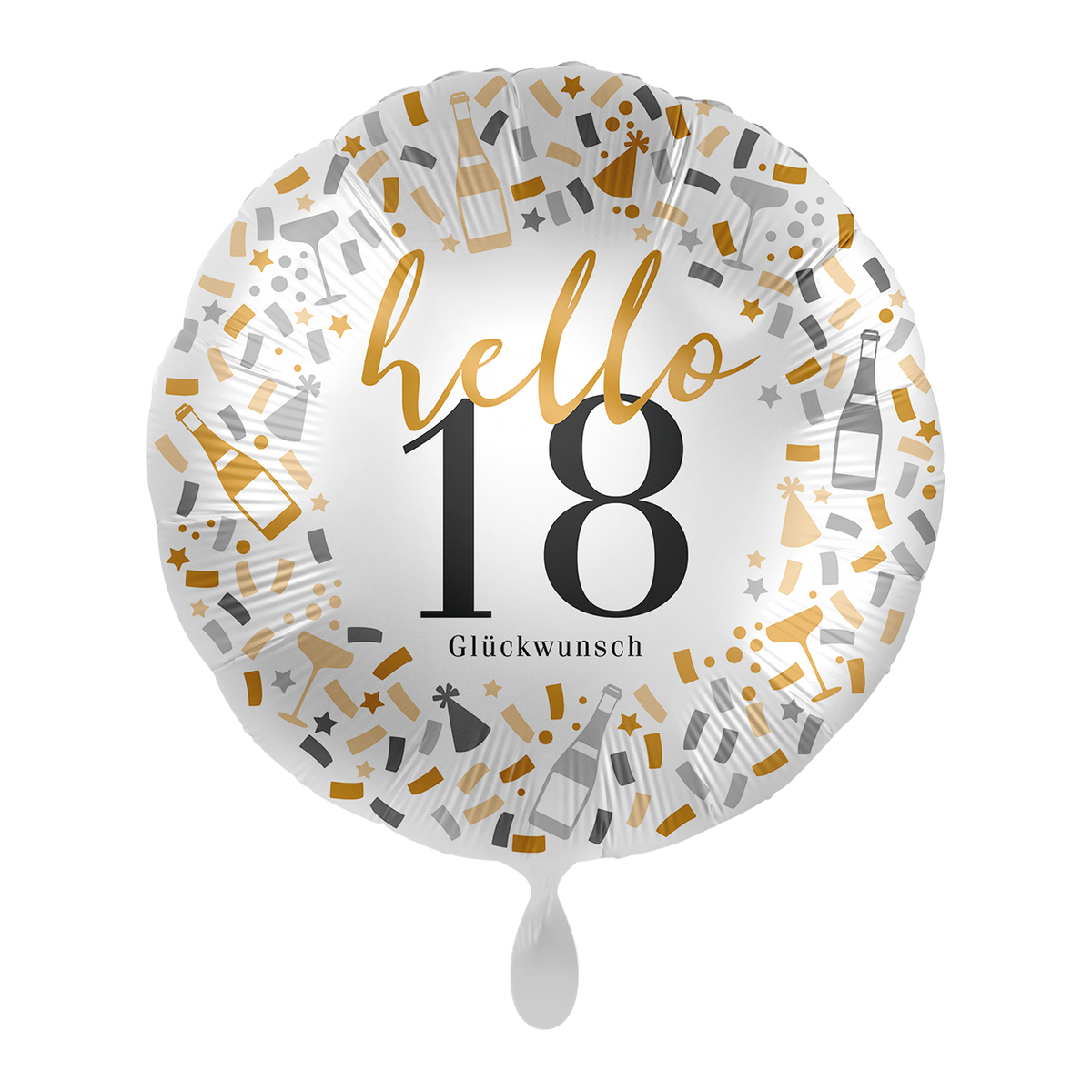 Folienballon- hello18 Glückwunsch-Ø 43cm