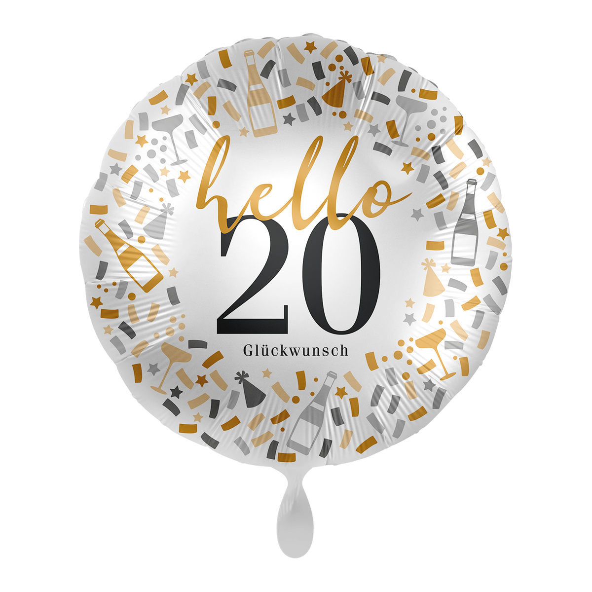 Folienballon- hello20 Glückwunsch-Ø 43cm