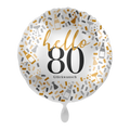Folienballon- hello80 Glückwunsch-Ø 43cm