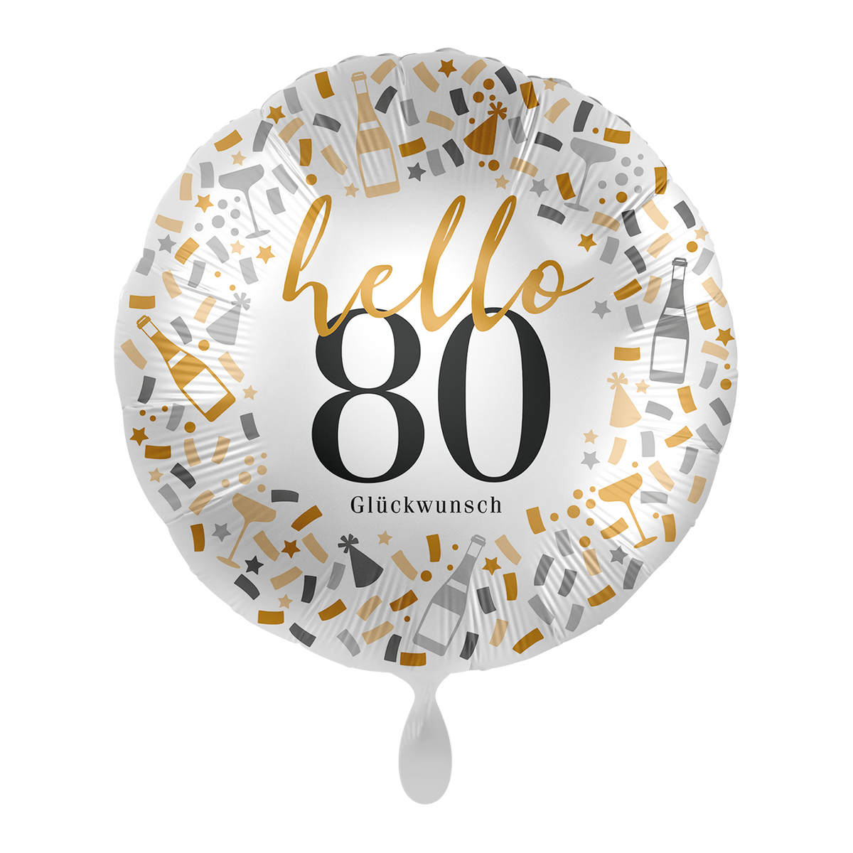 Folienballon- hello80 Glückwunsch-Ø 43cm