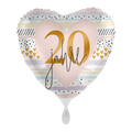 Фольгированный шар - сердце - «20 Jahre» (немецкая надпись: «20 лет») - Ø 43 см