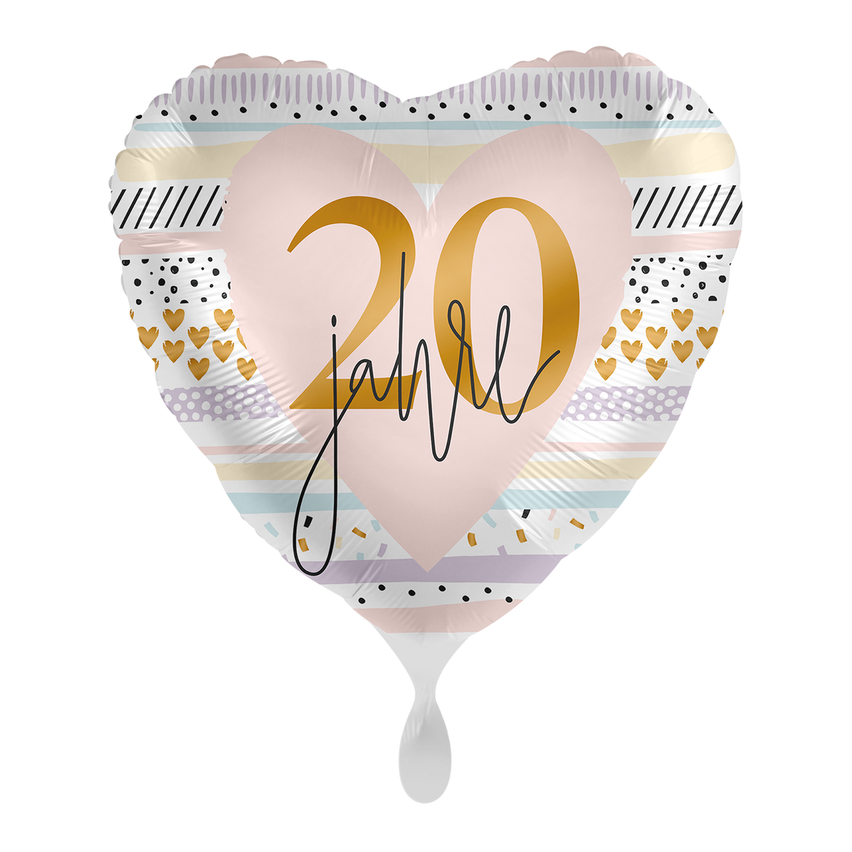 Folienballon- Herz-20 jahre-Ø 43cm